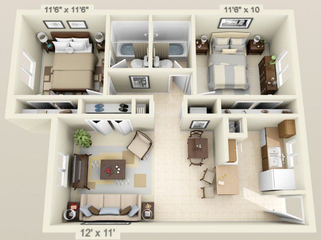 2 Bedroom 2 Bath Townhouse